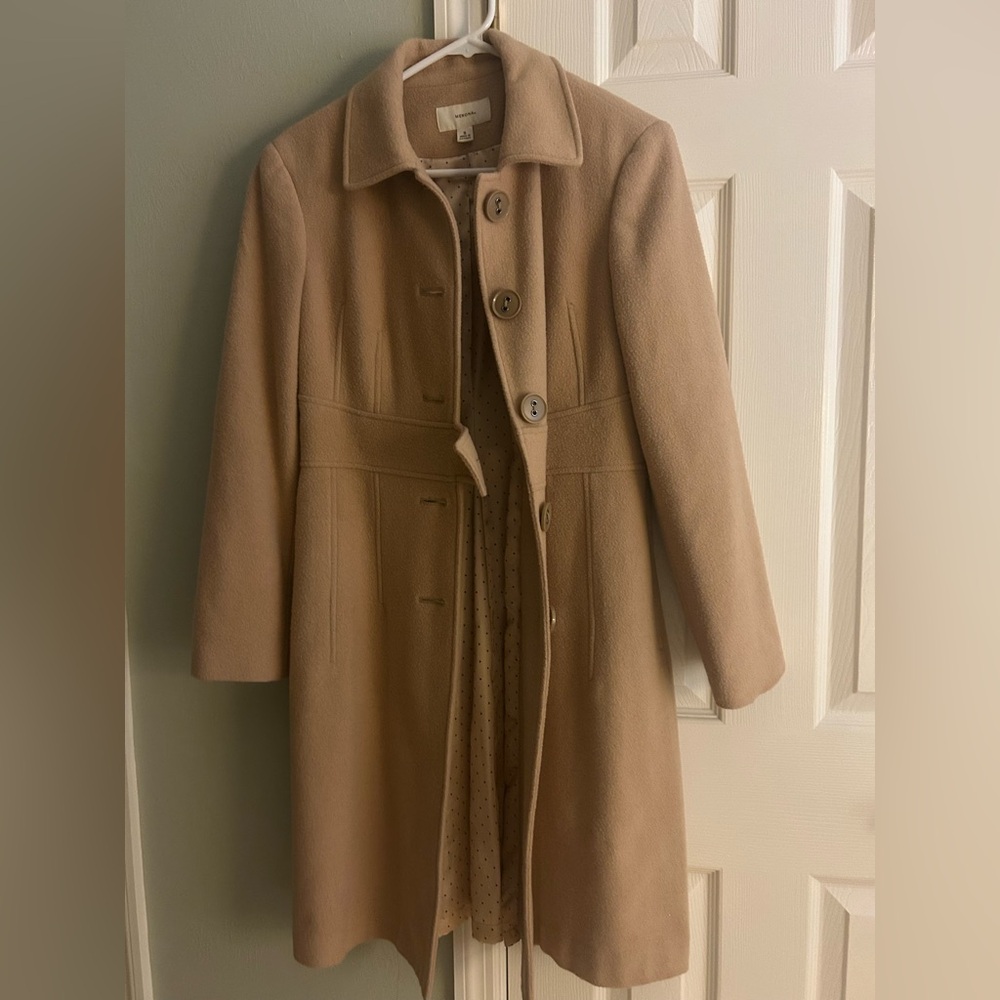 Merona Beige Wool Blend Long Coat